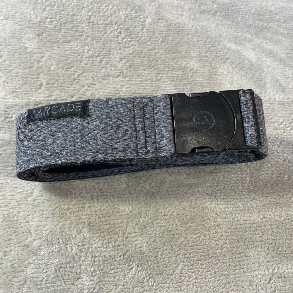 Arcade Adventure Belt Mens 38 Heathered Gray Stretch Elastic Webbing Travel